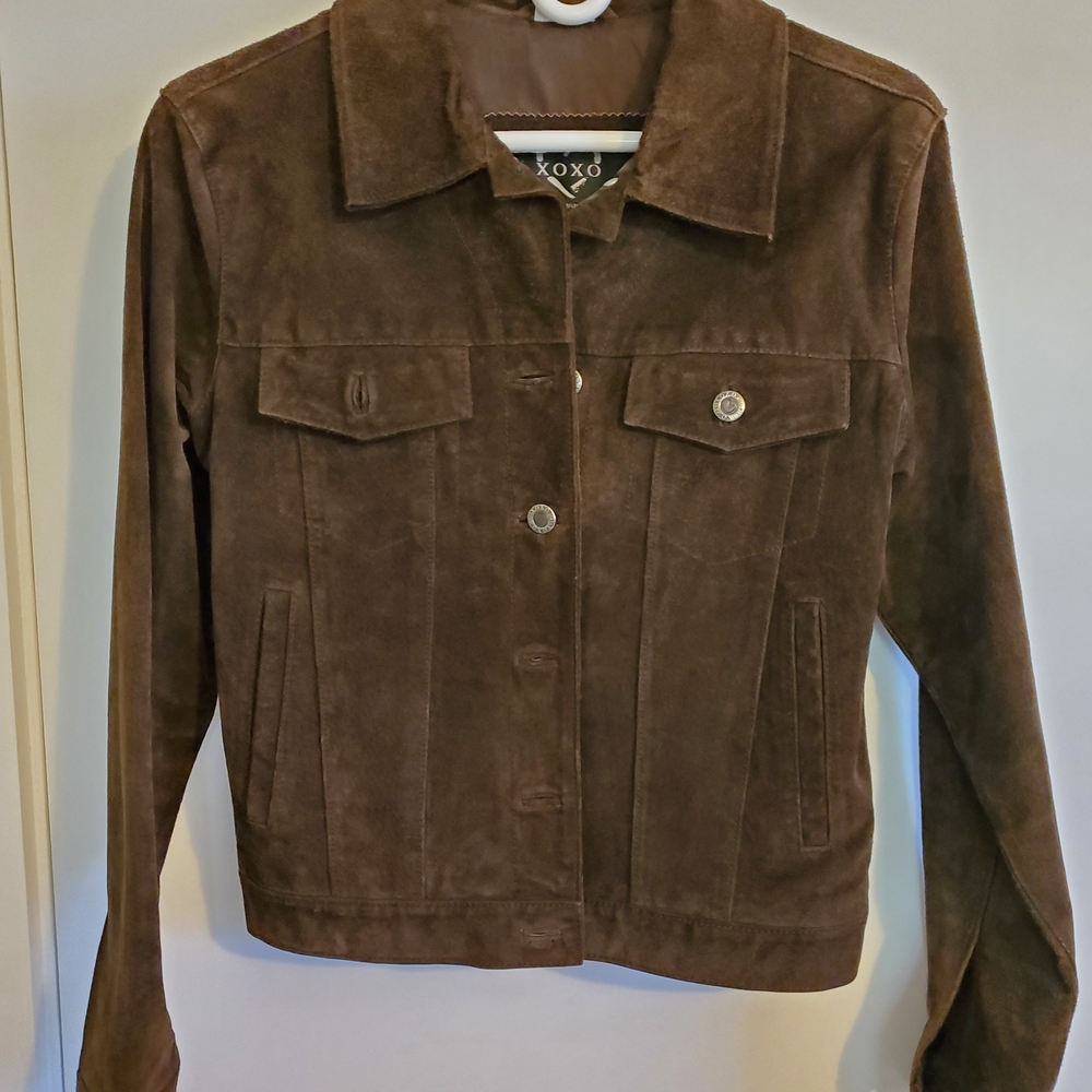XOXO Women's Brown Suede Jacket